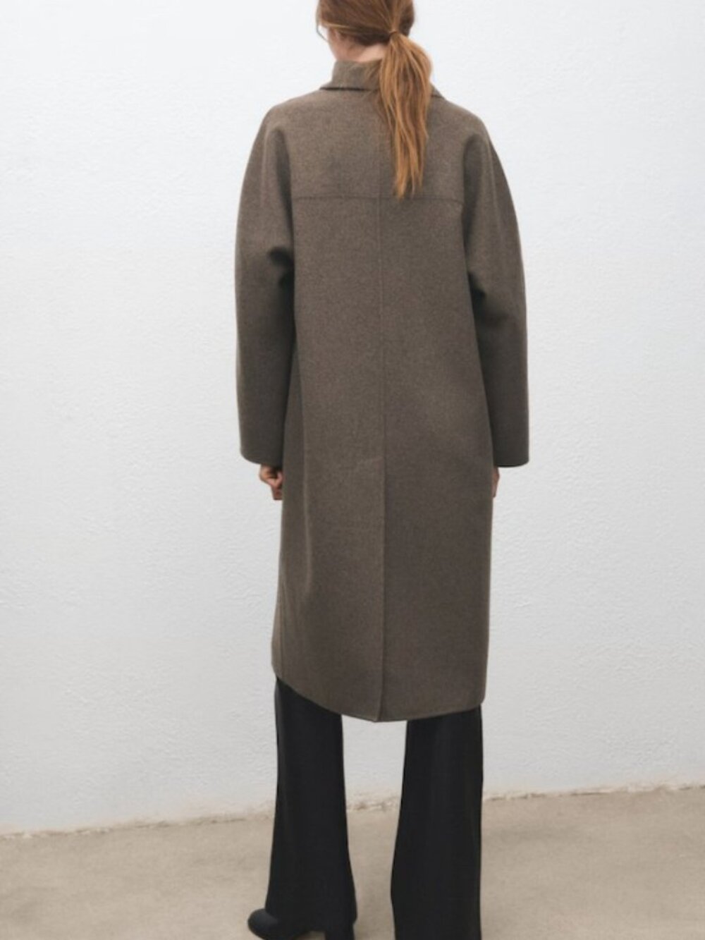MANGO Handmade Oversized Wool Coat XL Medium Brown - Picture 5 of 15